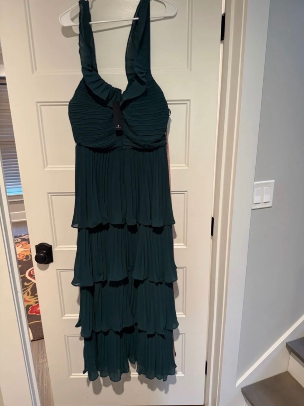 Lulu's Dark Green Tiered Ruffle Maxi Dress